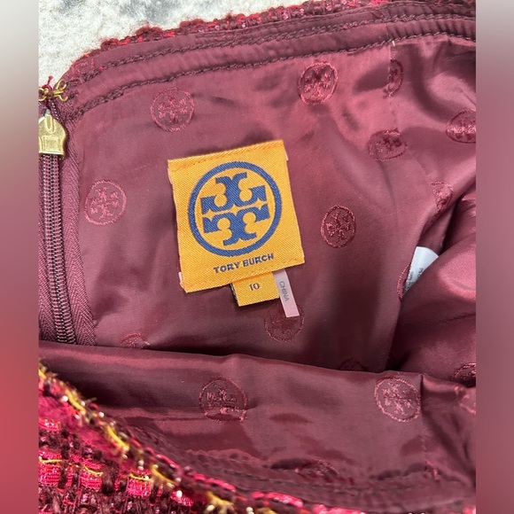 Tory Burch Victory Tweed Pencil Skirt in Dark Plum - 10​ - Picture 5 of 12